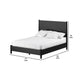 King Panel Bed with Rectangular Headboard, Black