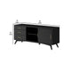 TV Console with 1 Door Cabinet and 3 Drawers, Black
