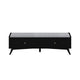 Bench with Fabric Padded Seat and 2 Drawers, Black