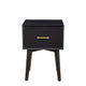 End Table with 1 Drawer and Angled Legs, Black