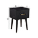 End Table with 1 Drawer and Angled Legs, Black
