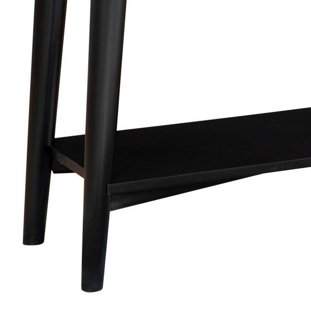 Console Table with 2 Drawers and Angled Legs, Black