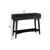 Console Table with 2 Drawers and Angled Legs, Black