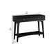 Console Table with 2 Drawers and Angled Legs, Black