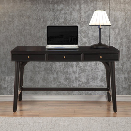 Nova Writing Desk | 3 Drawers | Angled Legs | Black