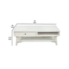Coffee Table with 1 Drawer and Open Shelf, White