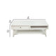 Coffee Table with 1 Drawer and Open Shelf, White