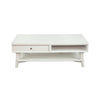 Coffee Table with 1 Drawer and Open Shelf, White