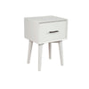 End Table with 1 Drawer and Angled Legs, White