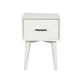 End Table with 1 Drawer and Angled Legs, White