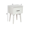 End Table with 1 Drawer and Angled Legs, White