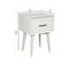 End Table with 1 Drawer and Angled Legs, White