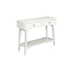 Console Table with 2 Drawers and Angled Legs, White