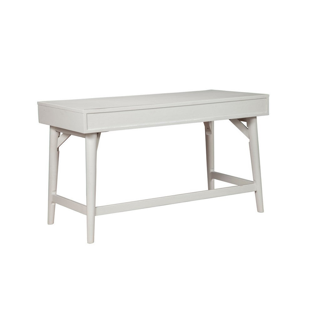 Writing Desk with 3 Drawers and Angled Legs, White