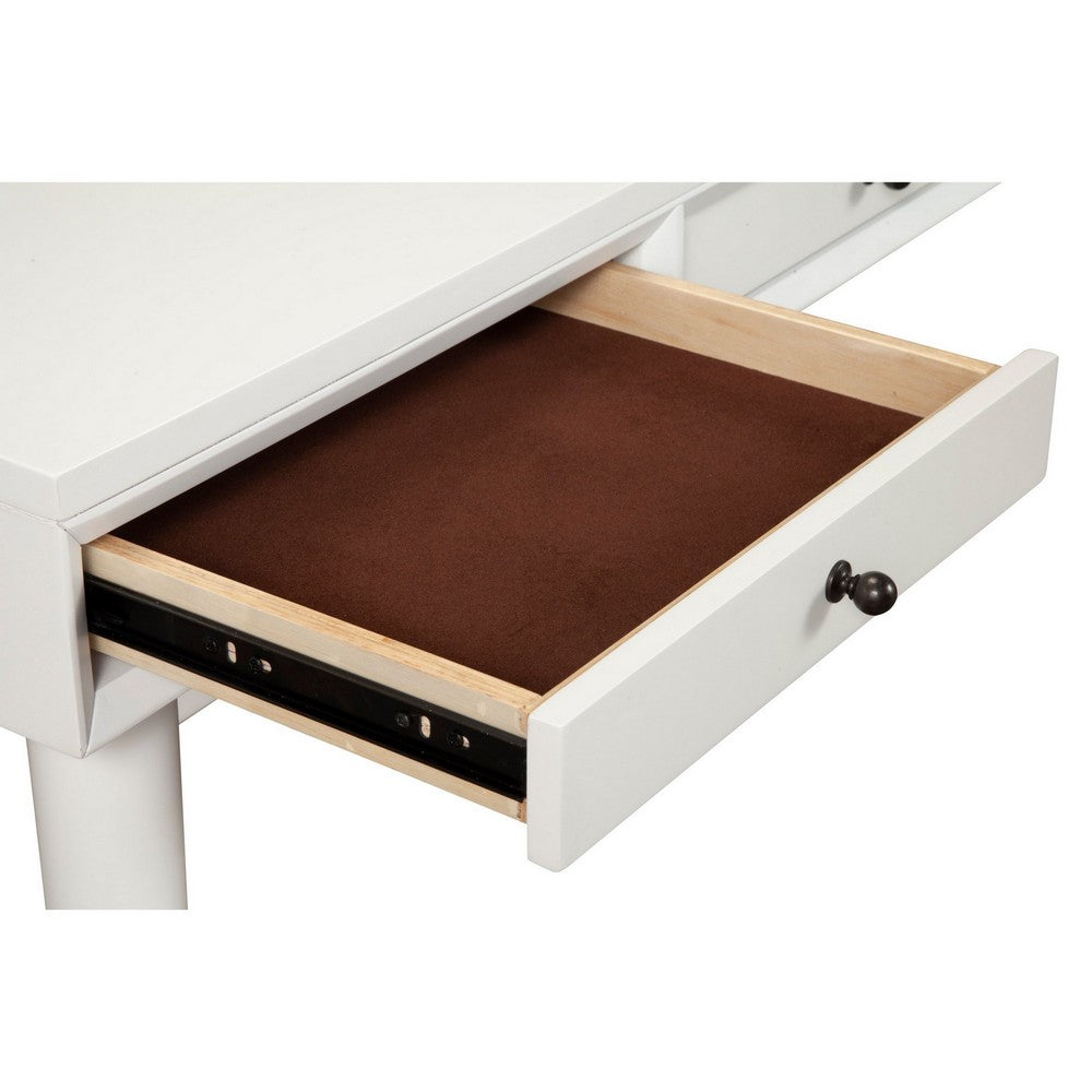 Writing Desk with 3 Drawers and Angled Legs, White