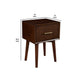 End Table with 1 Drawer and Angled Legs, Walnut Brown
