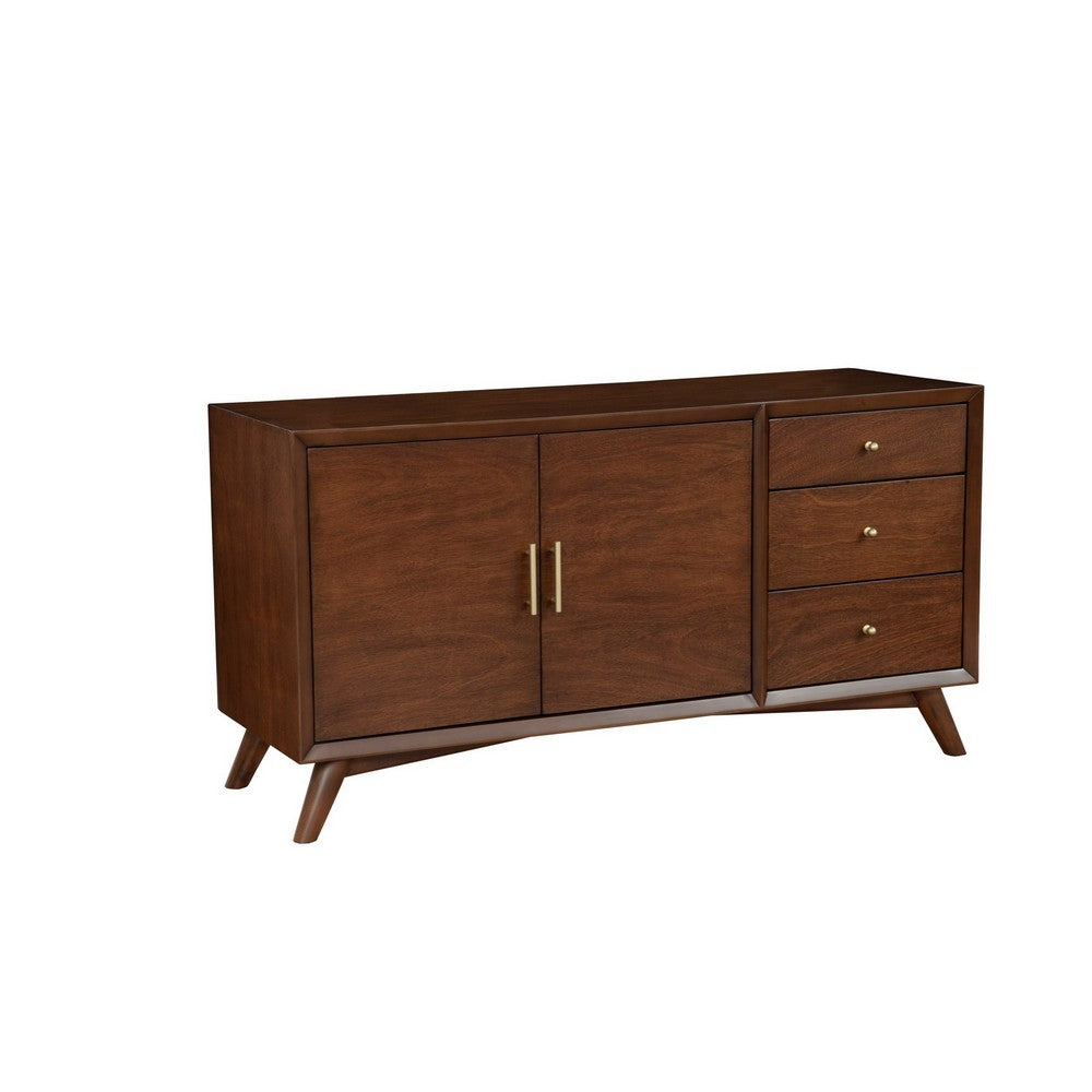 Sideboard with 3 Drawers and 2 Doors, Walnut Brown