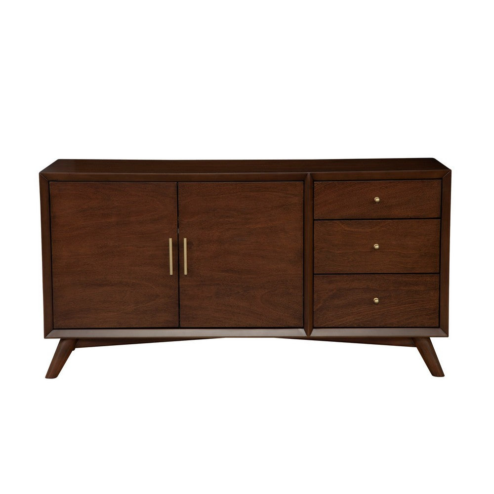Sideboard with 3 Drawers and 2 Doors, Walnut Brown