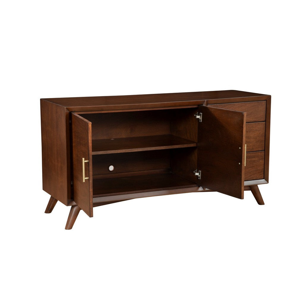Sideboard with 3 Drawers and 2 Doors, Walnut Brown