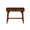 Writing Desk with 2 Drawers and Angled Legs, Walnut Brown