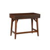 Writing Desk with 2 Drawers and Angled Legs, Walnut Brown