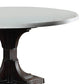 Dining Table with Marble Top and Pedestal Base White and Brown By Casagear Home BM261898