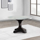 Opal Dining Table | Marble Top | Pedestal Base | White & Brown