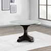 Dining Table with Marble Top and Pedestal Base White and Brown By Casagear Home BM261898