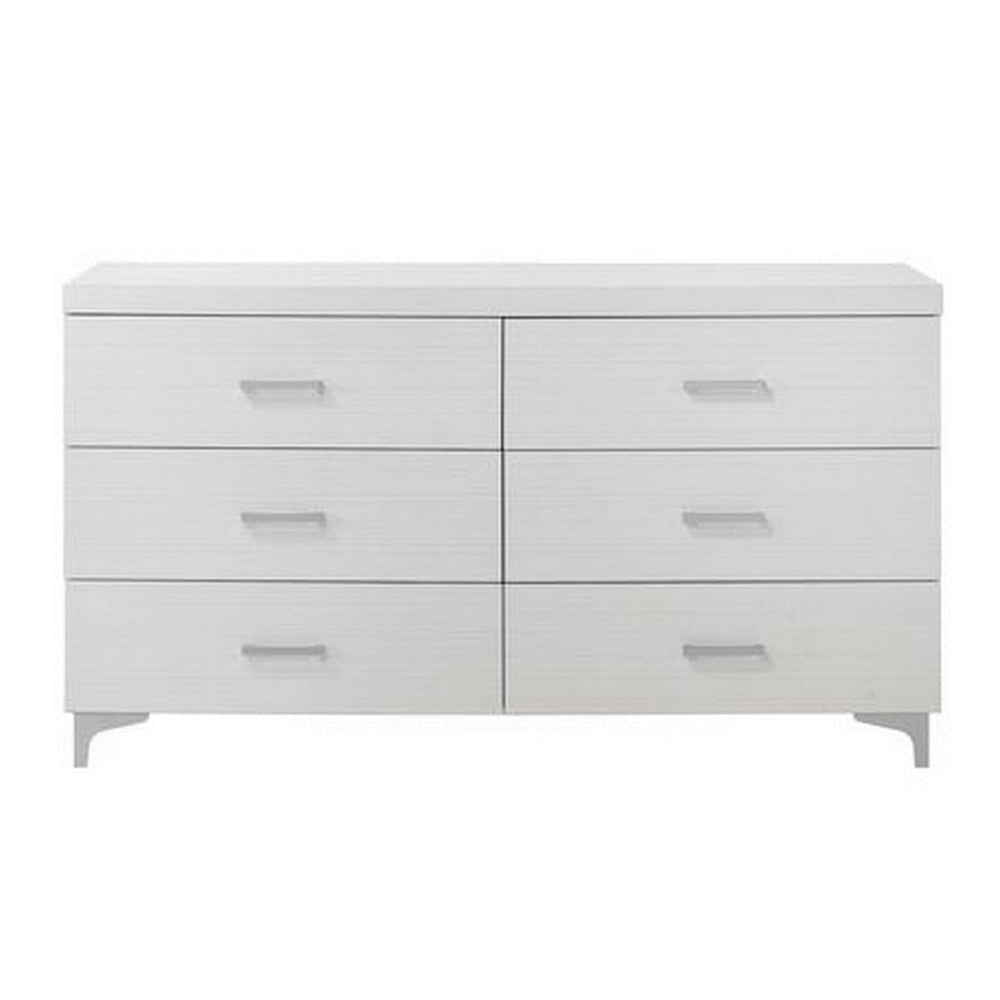 Dresser with 6 Drawers and Bar Handle White BM262110