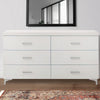 Dresser with 6 Drawers and Bar Handle, White