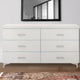 Dresser with 6 Drawers and Bar Handle, White