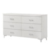 Dresser with 6 Drawers and Bar Handle, White