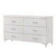 Dresser with 6 Drawers and Bar Handle, White