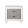 Nightstand with 2 Drawers and Diamond Handle Gray BM262113
