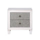 Nightstand with 2 Drawers and Diamond Handle Gray BM262113