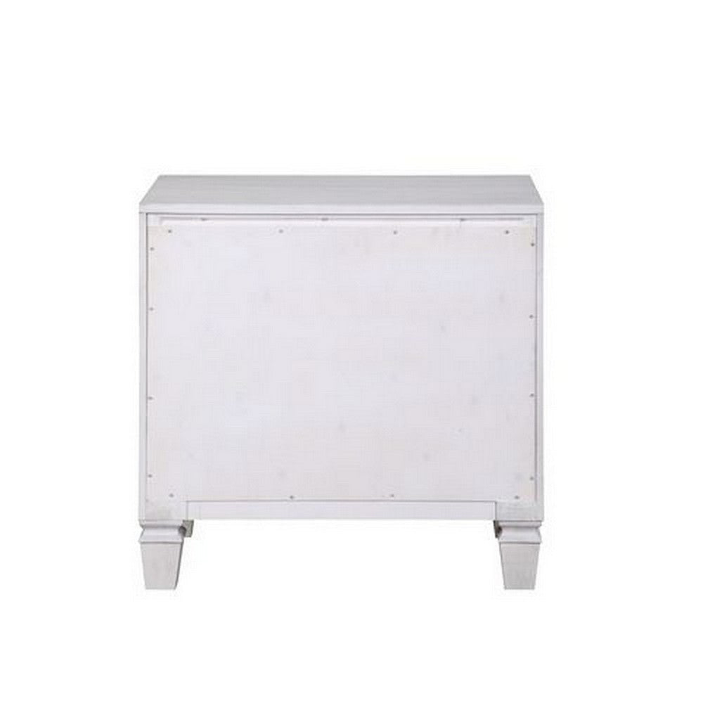 Nightstand with 2 Drawers and Diamond Handle Gray BM262113