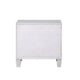 Nightstand with 2 Drawers and Diamond Handle Gray BM262113