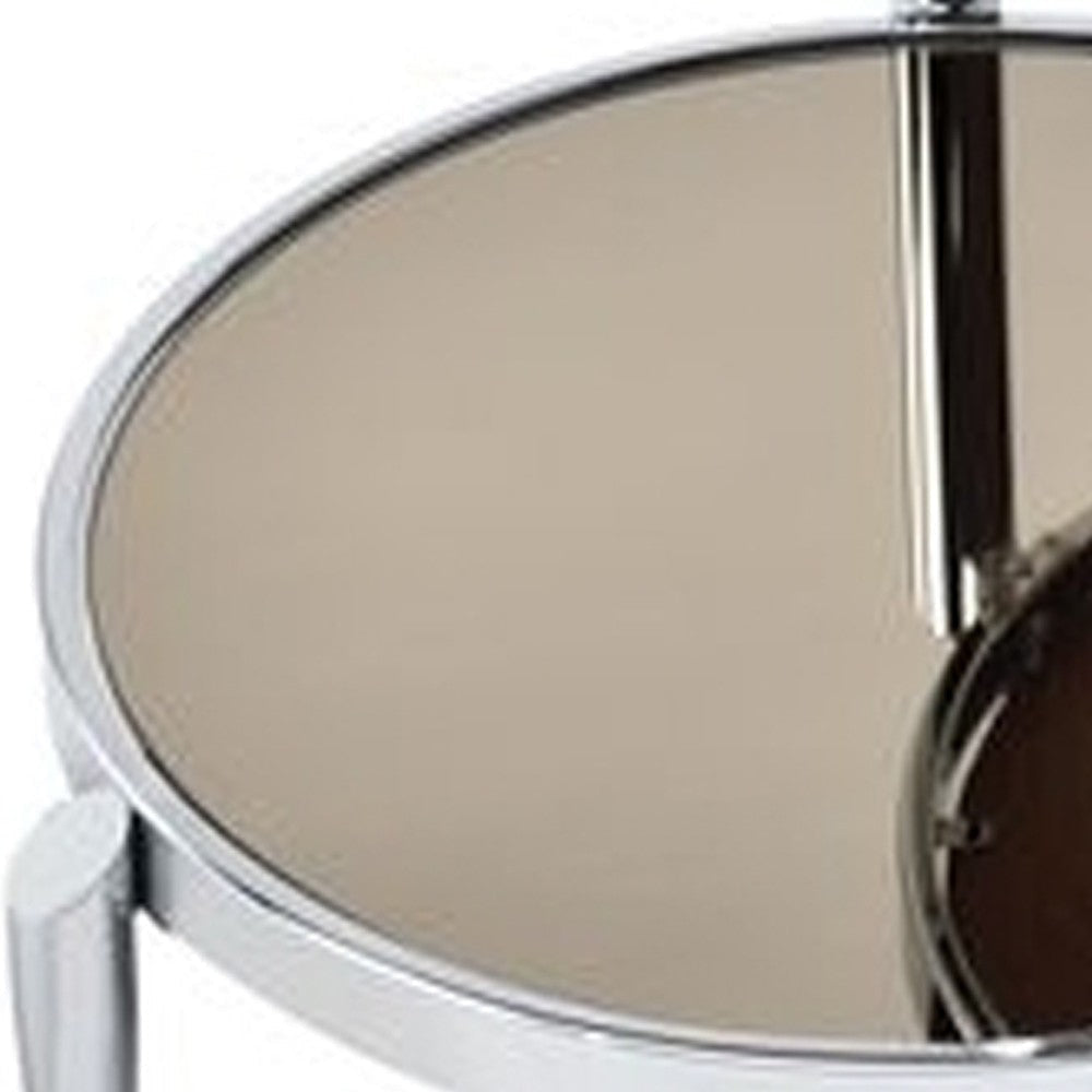 Twin Top Coffee Table with Tubular Rounded Legs Silver BM262116
