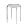 End Table with Tubular Rounded Legs and Frosted Glass Top Silver BM262117