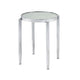 End Table with Tubular Rounded Legs and Frosted Glass Top Silver BM262117