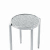 End Table with Tubular Rounded Legs and Frosted Glass Top Silver BM262117