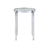 End Table with Tubular Rounded Legs and Frosted Glass Top, Silver