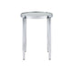End Table with Tubular Rounded Legs and Frosted Glass Top, Silver