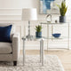 End Table with Tubular Rounded Legs and Frosted Glass Top, Silver