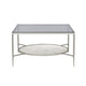 Coffee Table with Textured Round Shelf Silver BM262118
