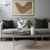 Coffee Table with Textured Round Shelf, Silver
