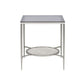 End Table with Textured Round Shelf Silver By Casagear Home BM262119