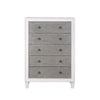 Chest with 5 Drawers and Diamond Pull Gray BM262122