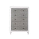 Chest with 5 Drawers and Diamond Pull Gray BM262122