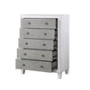 Chest with 5 Drawers and Diamond Pull Gray BM262122